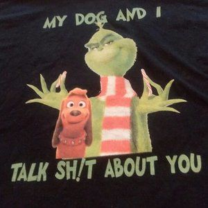 Grinch and Dog TShirt Cotton 4xl Christmas